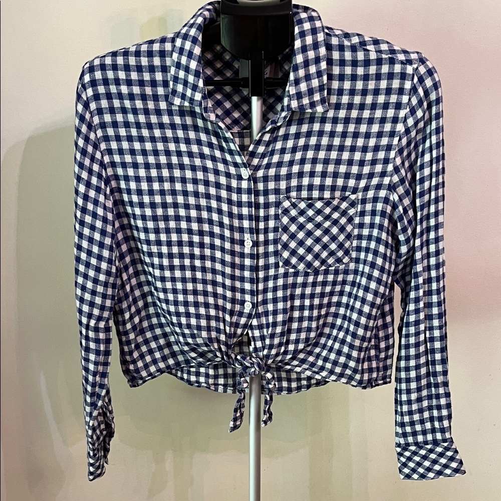 EUC Rails Blue and White Gingham Women's Top